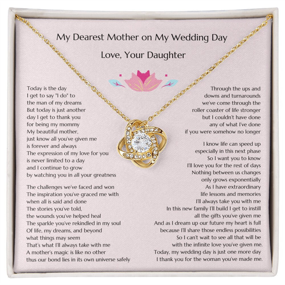 Bride Gift to Mother, Gift for MoB, Daughter To Mom Gift, Love Knot, Gift to Mother of the Bride, Gift from Bride to Mom, Mother Gift Bridal