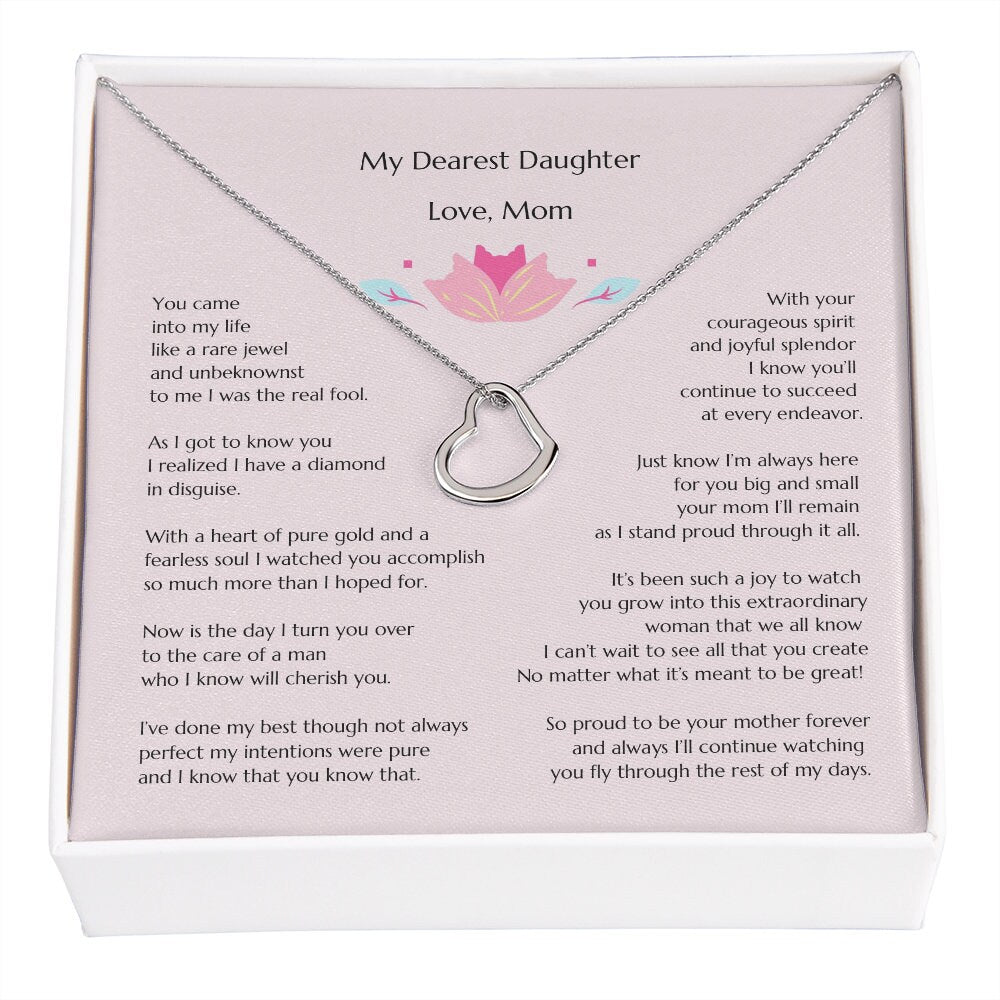 Delicate Heart Necklace mom to bride