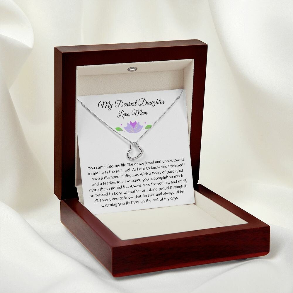 Daughter Gift From Mom Minimalist Delicate Heart Necklace, Gift from Mom, Mom to Daughter