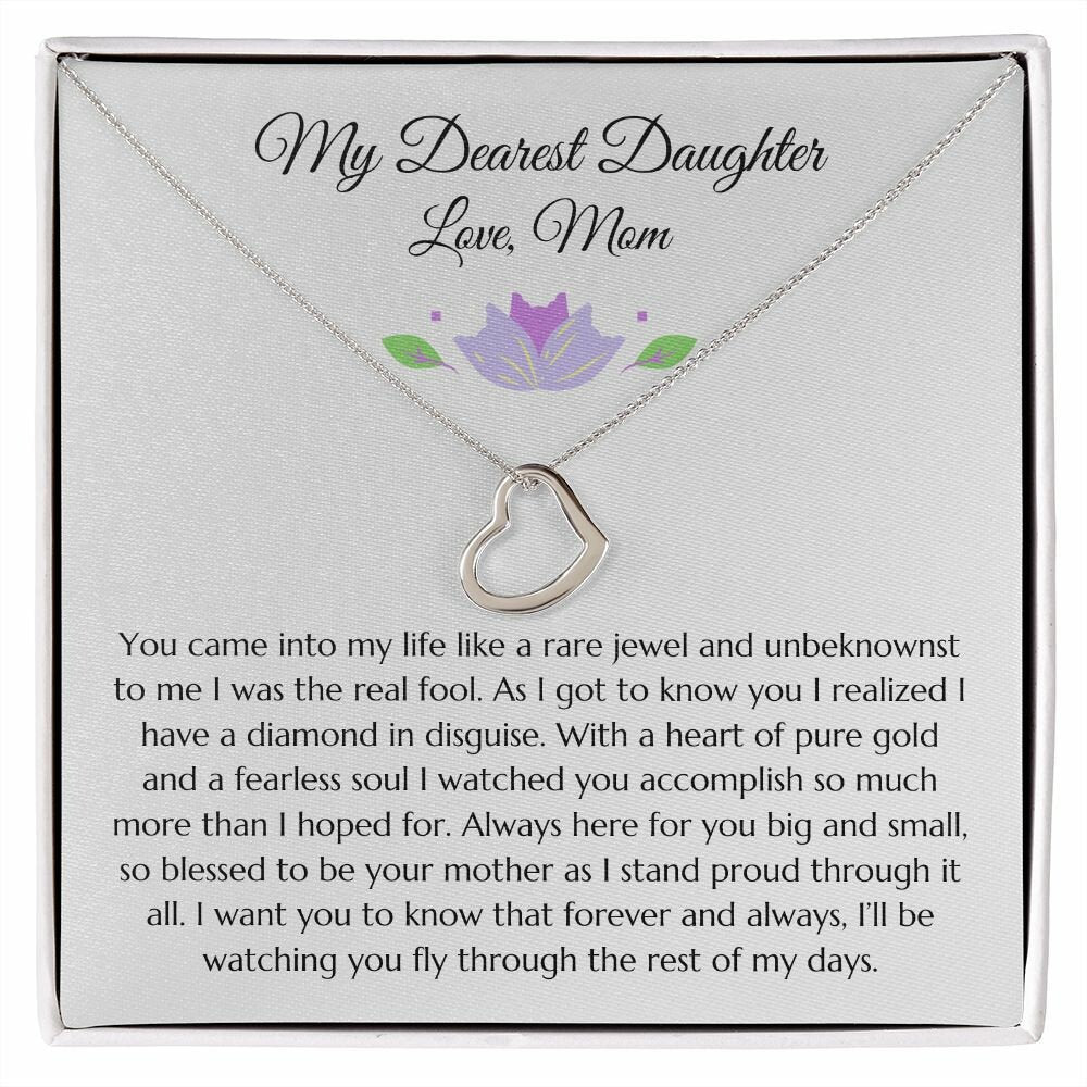 Daughter Gift From Mom Minimalist Delicate Heart Necklace, Gift from Mom, Mom to Daughter