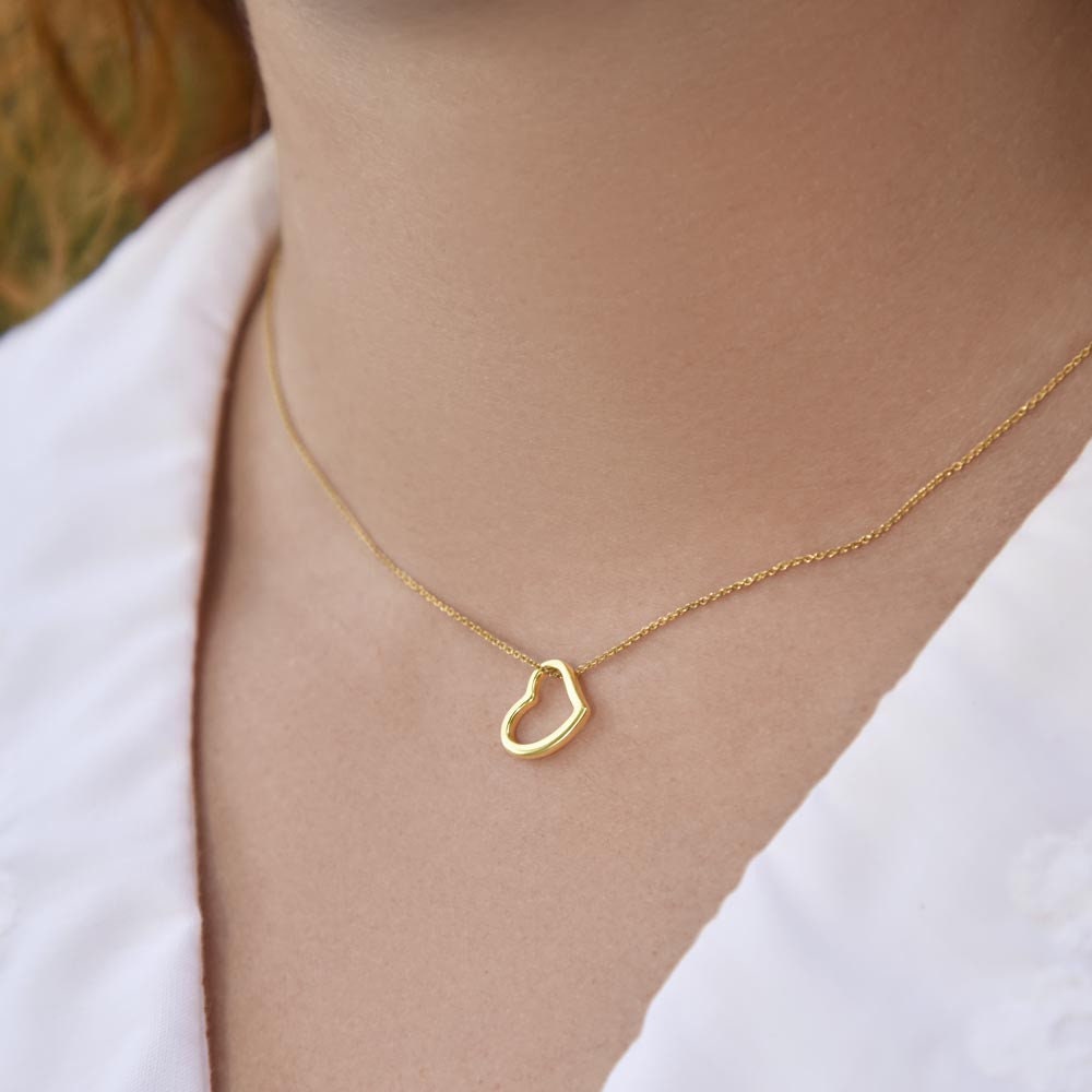 Retro Lavender Daughter Gift, Gold Minimalist Delicate Heart Necklace for Girl, Heartfelt Daughter Necklace