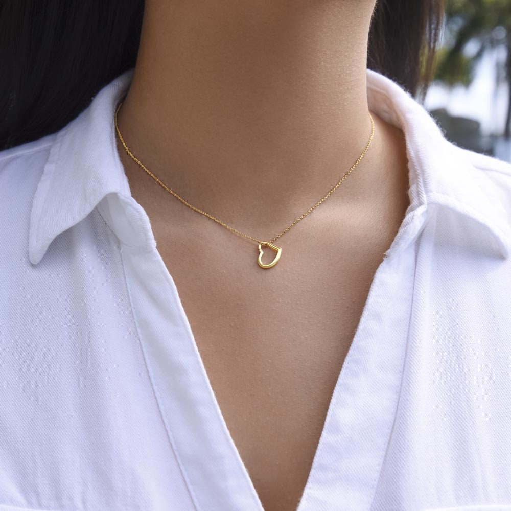 Christmas Gift for Daughter, Christmas Necklace for Daughter, Heart Daughter Necklace, Minimalist Holiday Gift, Gift that Keeps on Giving