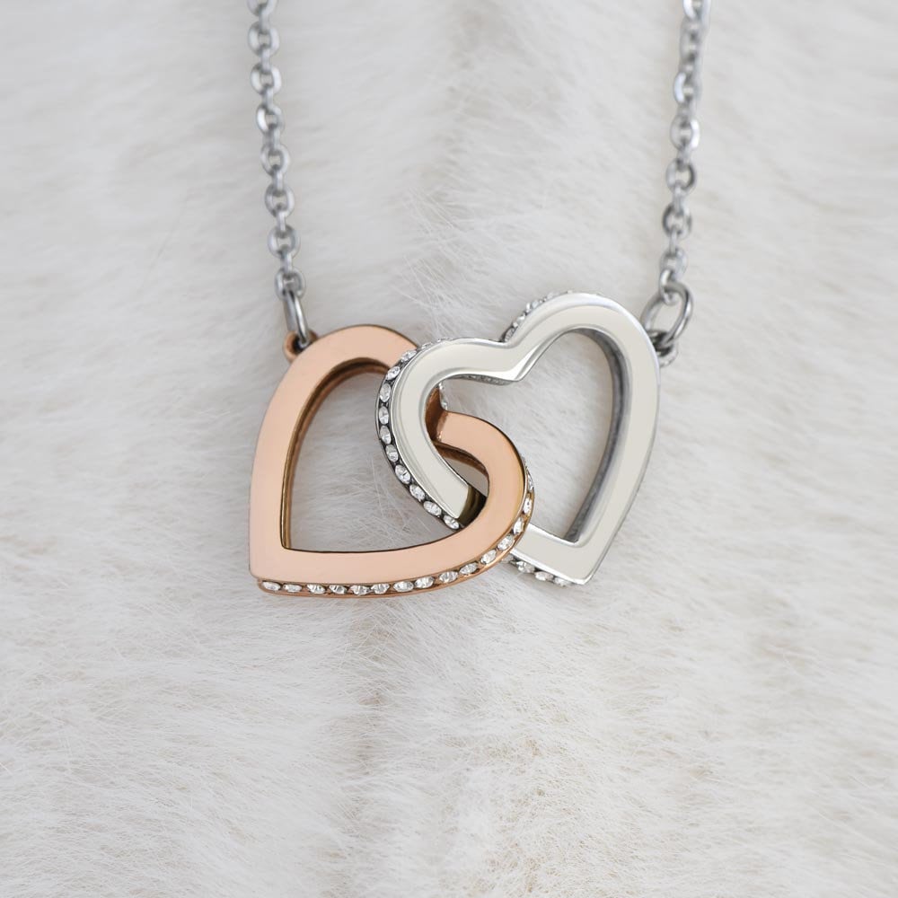 To My Daughter Interlocking Hearts Necklace for Birthday or Christmas