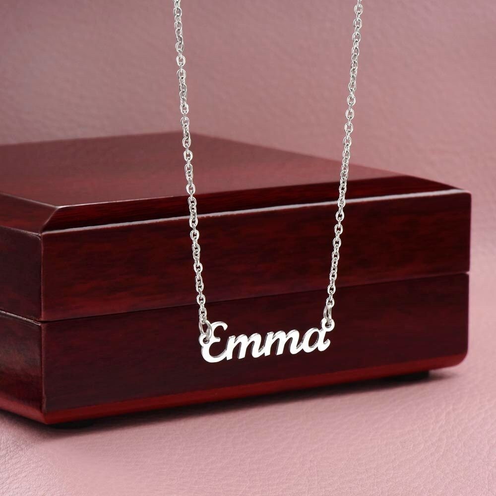 Perfect Minimalist Gift Custom Name Necklace Stainless Steel Exclusive Retro Cursive Font
