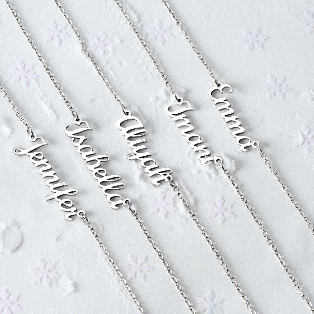 Perfect Minimalist Gift Custom Name Necklace Stainless Steel Exclusive Retro Cursive Font