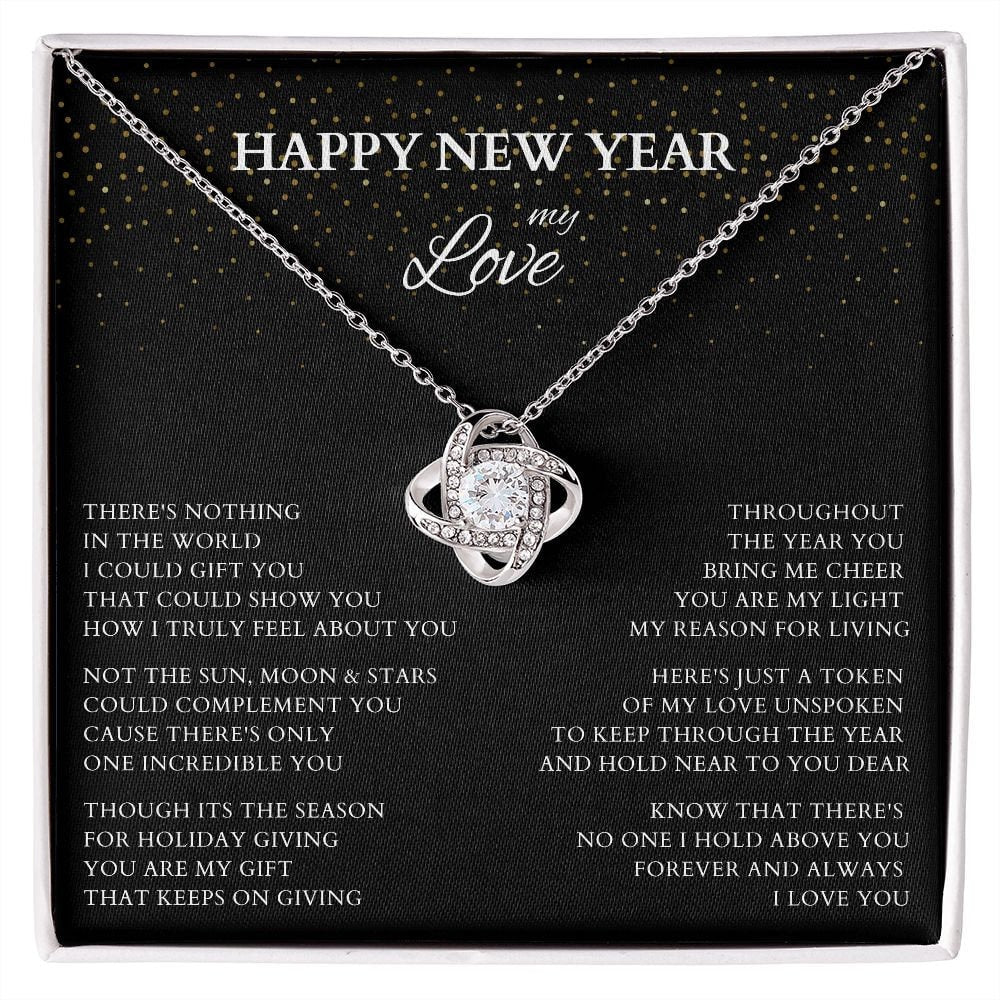 Happy New Year My Love Necklace, Love Gift with Original Poem for Wife or Lover, New Year Gift for Fiance, Wife to Be Holiday Gift