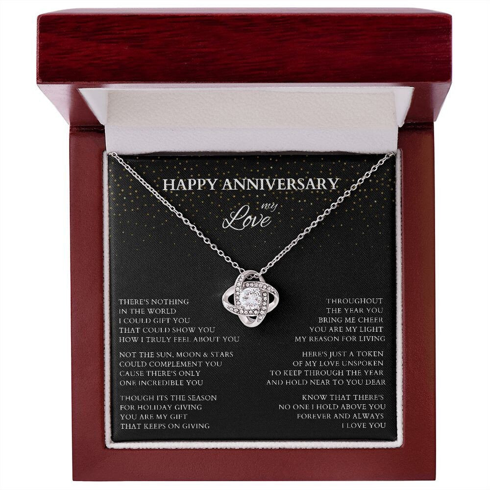 Happy Anniversary Wife Gift Necklace, Original Poem Necklace for Lover Life Partner, Holiday Christmas New Year Anniversary Wife Gift