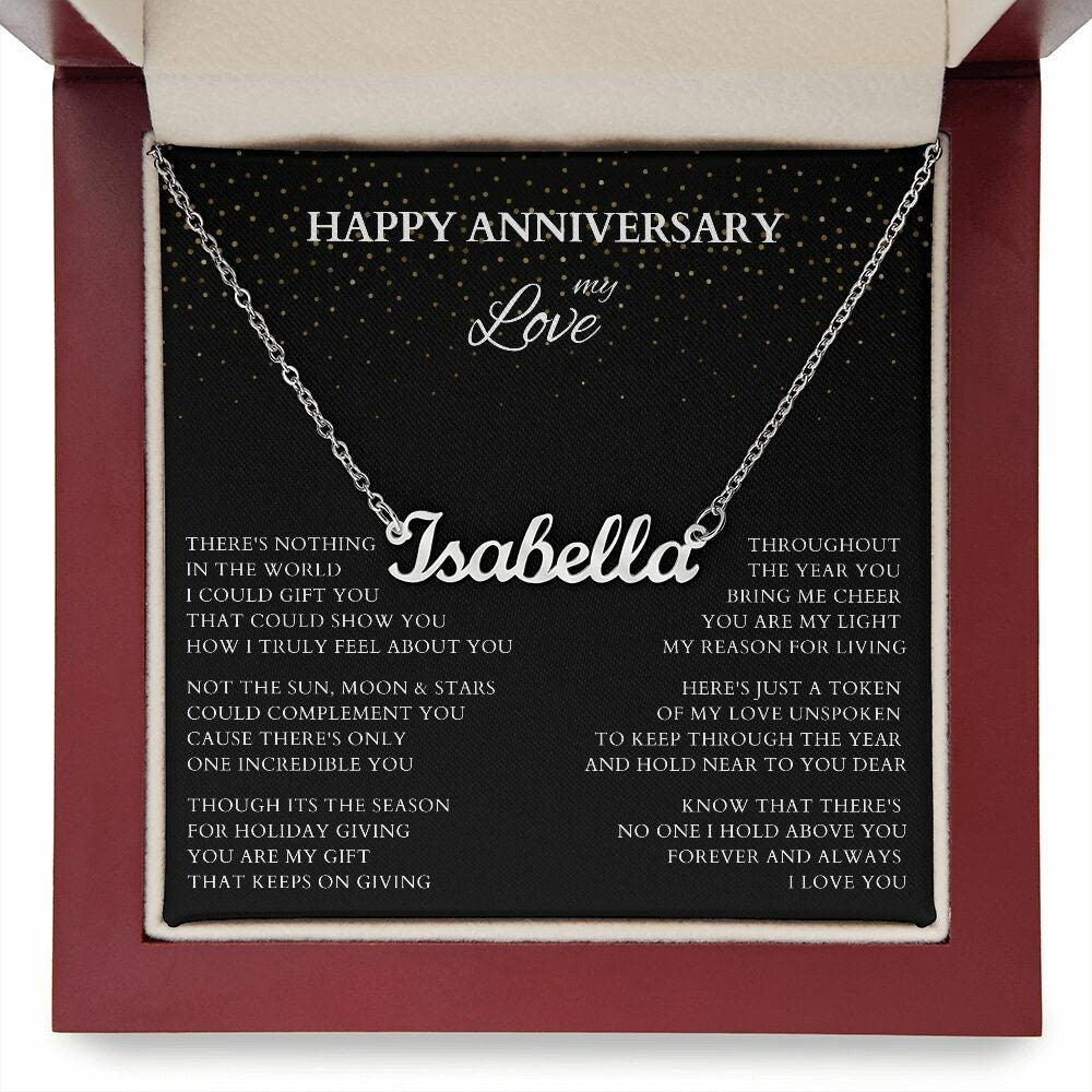 Holiday Christmas Anniversary Custom Personalized Exclusive Retro Name Necklace