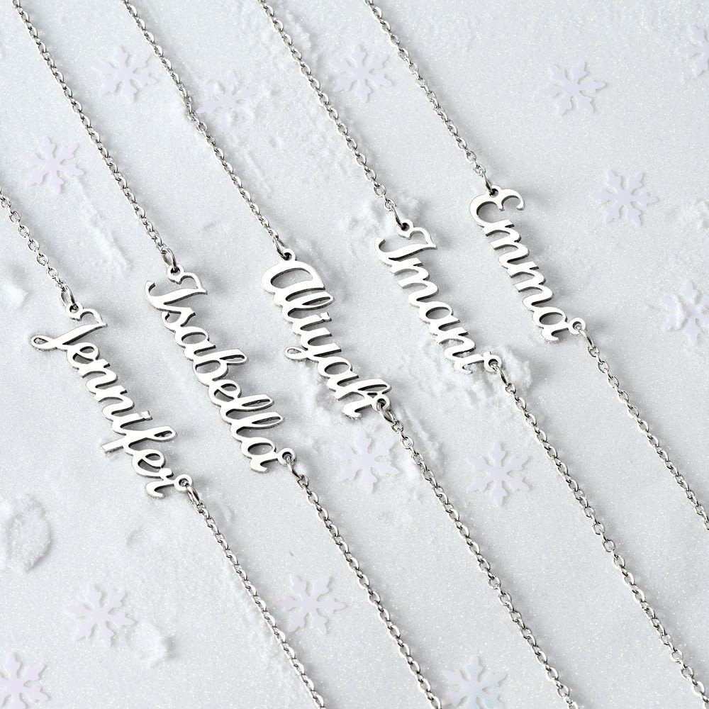 Daughter Custom Personalized Minimalist Name Necklace from Mom with Joy Message