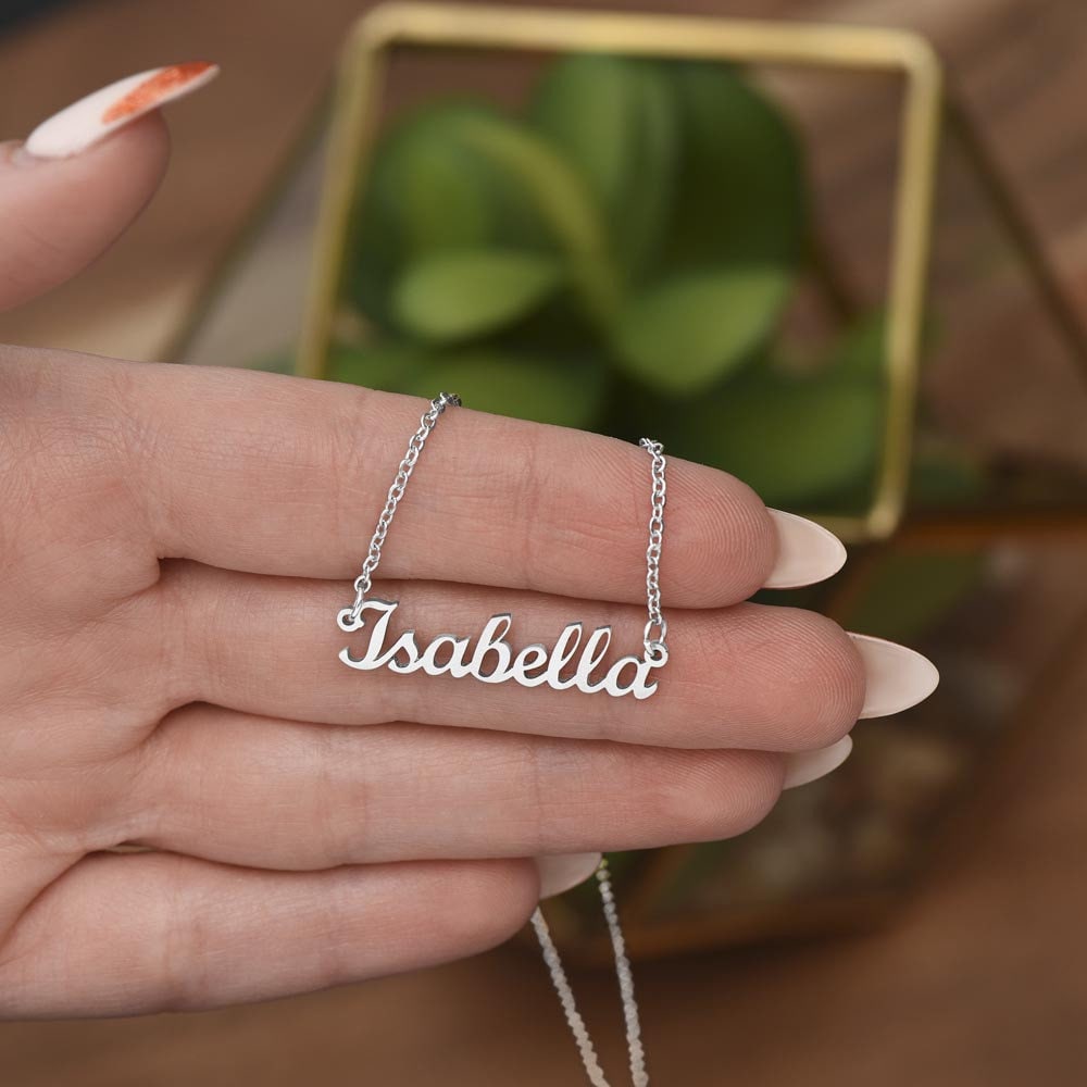 Daughter Custom Personalized Minimalist Name Necklace from Mom with Joy Message