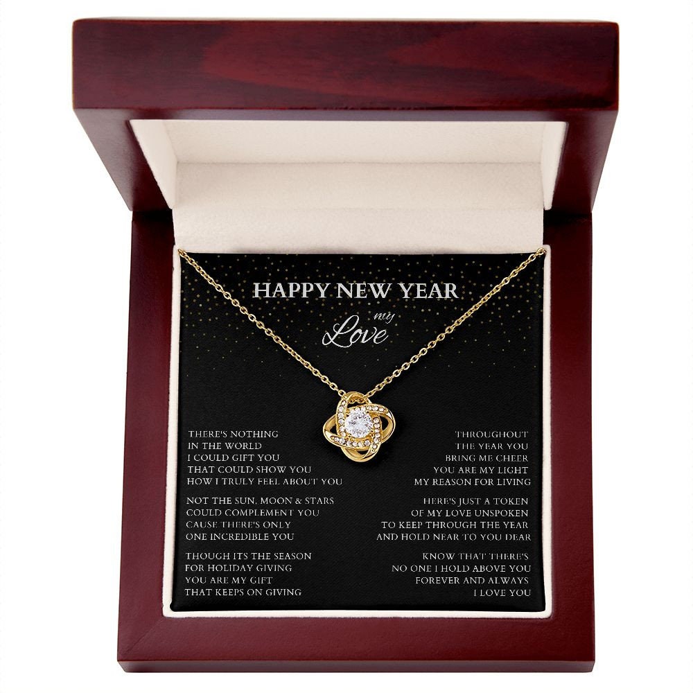 Happy New Year My Love Necklace, Love Gift with Original Poem for Wife or Lover, New Year Gift for Fiance, Wife to Be Holiday Gift