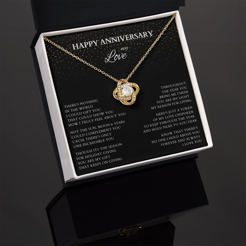 Happy Anniversary Wife Gift Necklace, Original Poem Necklace for Lover Life Partner, Holiday Christmas New Year Anniversary Wife Gift