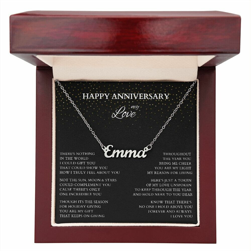 Holiday Christmas Anniversary Custom Personalized Exclusive Retro Name Necklace
