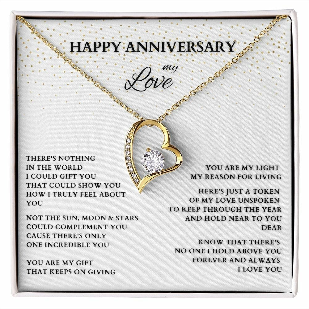 Personalized Anniversary Gift, Happy Anniversary My Love, Anniversary Heart Pendant, Anniversary Necklace, Anniversary Gift for Wife