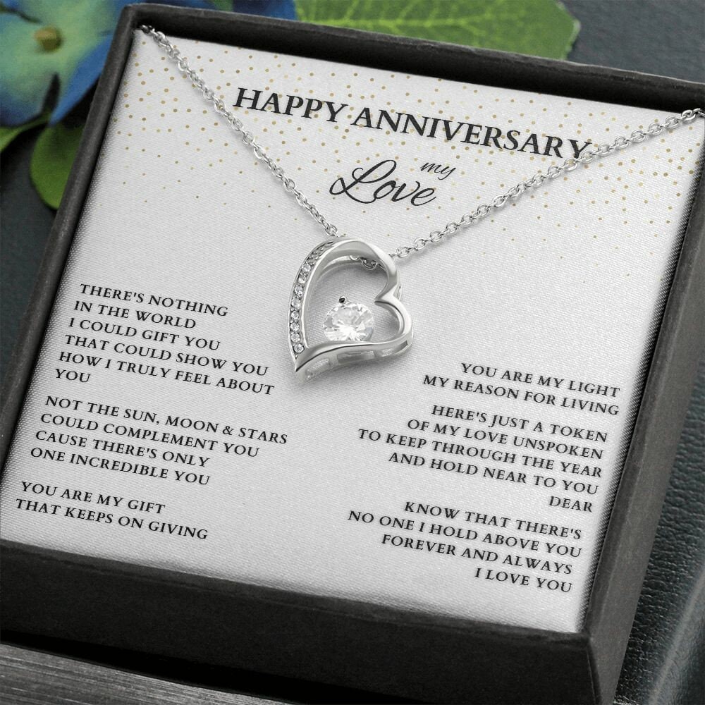 Personalized Anniversary Gift, Happy Anniversary My Love, Anniversary Heart Pendant, Anniversary Necklace, Anniversary Gift for Wife
