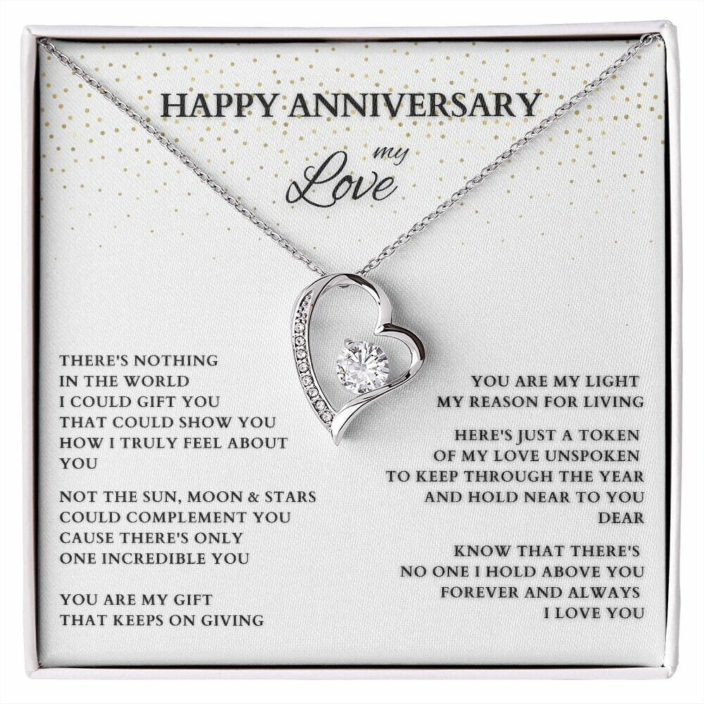 Personalized Anniversary Gift, Happy Anniversary My Love, Anniversary Heart Pendant, Anniversary Necklace, Anniversary Gift for Wife