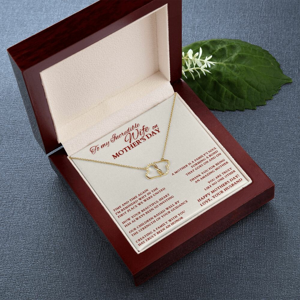 Mother's Day Gift From Husband, Mother's Day Gold Heart Necklace, Gift for Wife from Husband, Wife Mother's Day Gift, Wife Mom Necklace