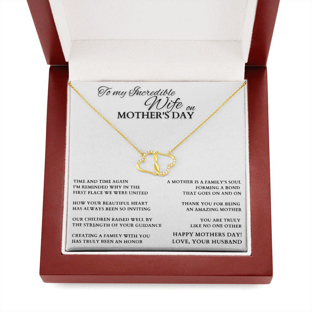 Mothers Day Gift For Wife, To Wife On Mother's Day, Mothers Day Gift, Diamond and Gold Necklace for Wife, Mom Wife Gift, Mom Gift from Dad