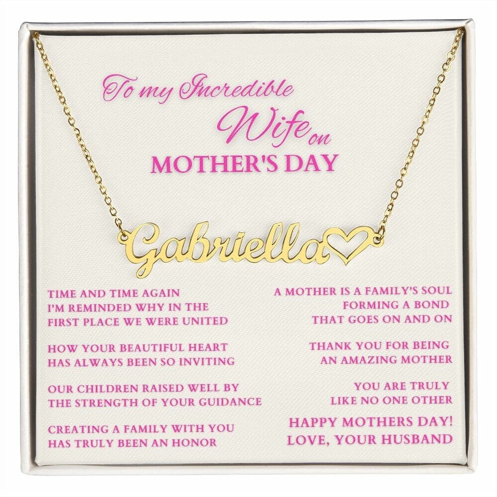 Happy Mother's Day Gift from Hubby, Mothers Day Custom Name Necklace from Husband, To Wife on Mother's Day, Mother of My Children Gift