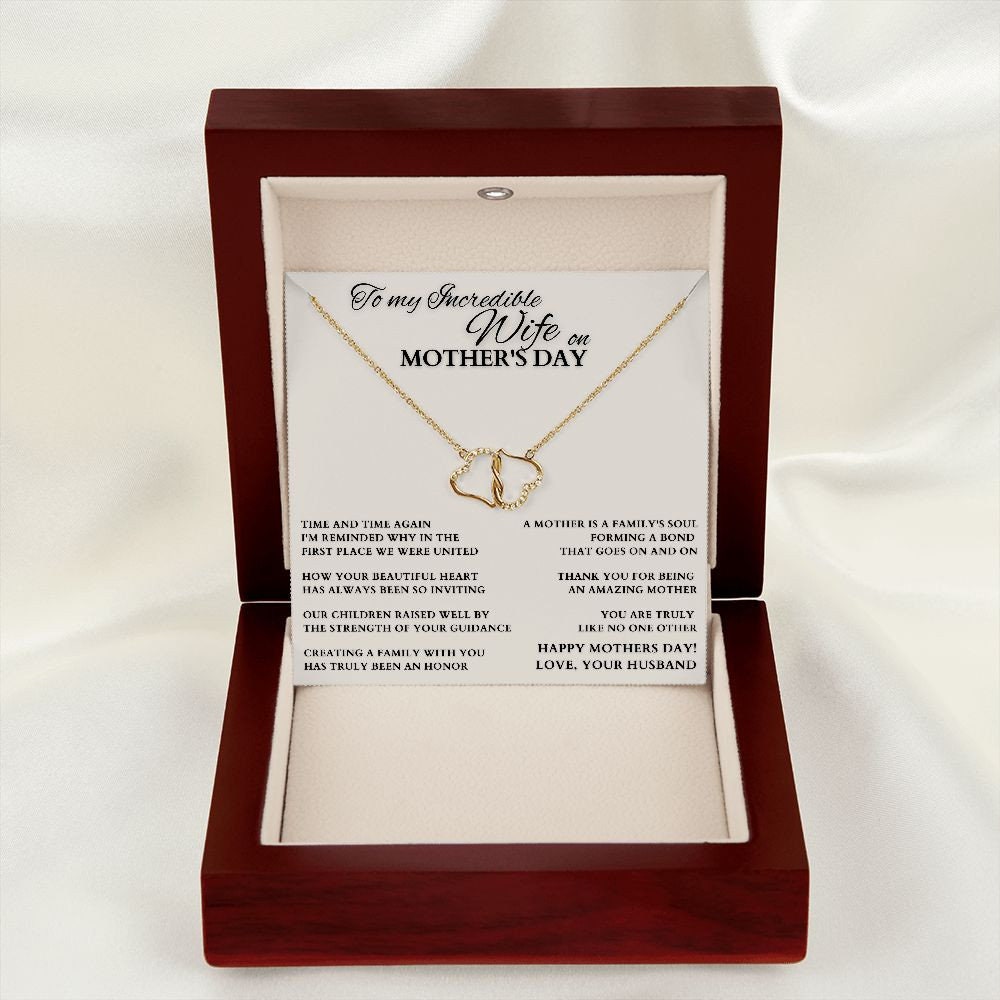 Mothers Day Gift For Wife, To Wife On Mother's Day, Mothers Day Gift, Diamond and Gold Necklace for Wife, Mom Wife Gift, Mom Gift from Dad