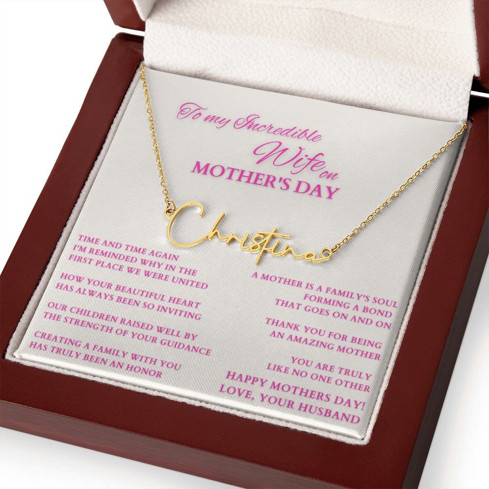Happy Mother's Day Gift from Hubby, Mothers Day Custom Name Necklace from Husband, To Wife on Mother's Day, Mother of My Children Gift