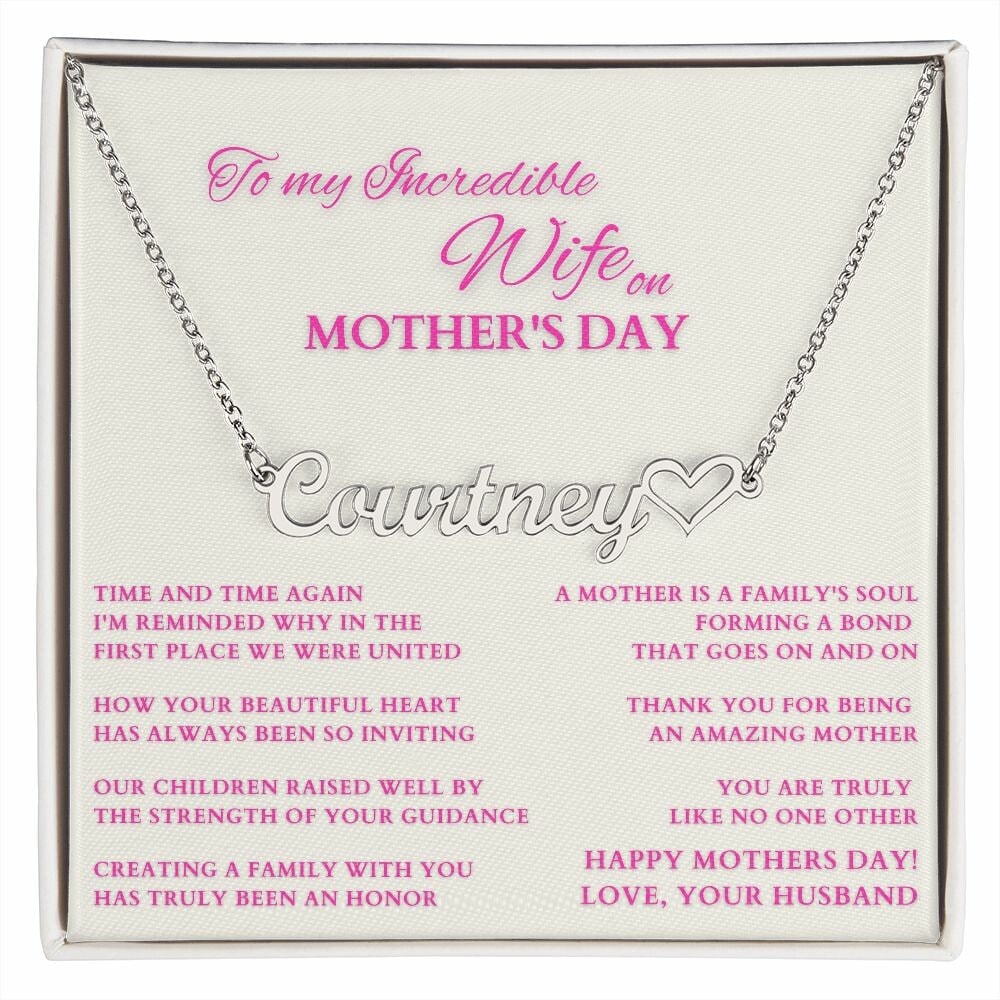 Happy Mother's Day Gift from Hubby, Mothers Day Custom Name Necklace from Husband, To Wife on Mother's Day, Mother of My Children Gift