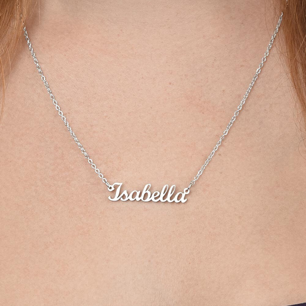 Perfect Minimalist Gift Custom Name Necklace Stainless Steel Exclusive Retro Cursive Font