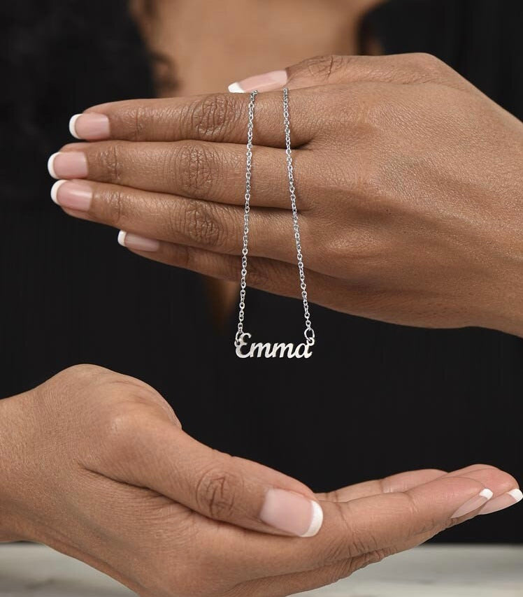 Perfect Minimalist Gift Custom Name Necklace Stainless Steel Exclusive Retro Cursive Font