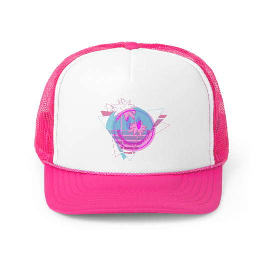 Hat Happy Spirit Happy Life, Aesthetic Sunset Hat, Smile Tumblr Hat, Trendy Trucker Hat, Vsco Girl, Pink Graphic Trucker Hat, Baseball Hat