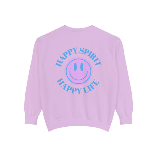 Aesthetic Smile Cropped or Regular Sweatshirt , Smile Face Comfort Colors Crewneck, Happy Spirit Happy Life Smile Sweatshirt, Unisex Garment-Dyed Sweatshirt