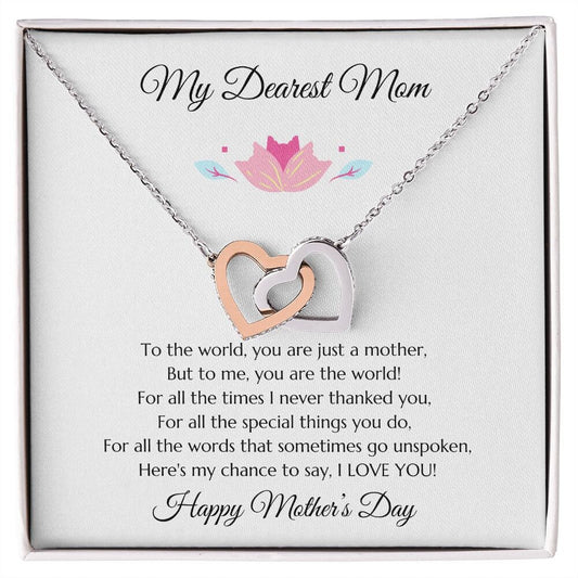 Mother's Day Gift, Mom Gift, Mom's Day Gift, Gold Necklace for Mom , To Mom From Daughter, From Son to Mom, Interlocking hearts Mom & Child