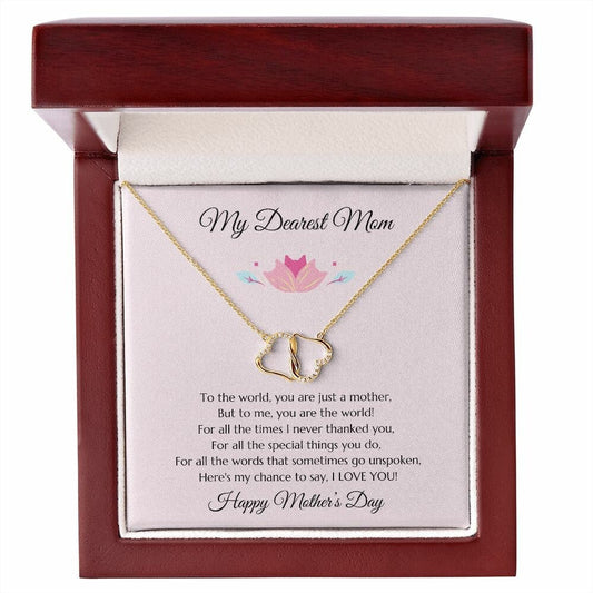 Mom Gift, Mothers Day Gift, Mothers Day Present, Mothers Day Diamond Necklace, Mom Gold Necklace, Mom Gift, Gift For Mom, Pink Mom Gift