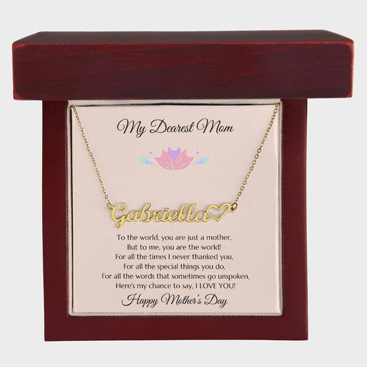 Mom Personalized Name Necklace Gift, Mother's Day Gift, Mothers Day Name Necklace, Gold Name Necklace for Mom, Custom Gold Name Necklace