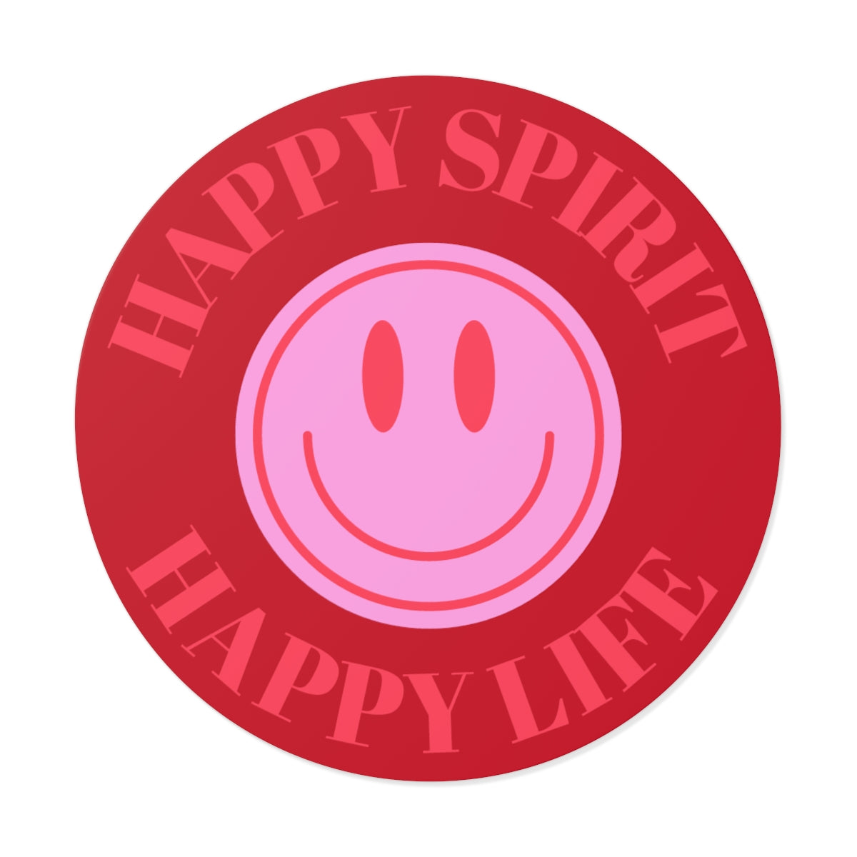 Happy Spirit Happy Life Round Vinyl Stickers, UV Smiley Stickers, Smile Sticker, Tumblr Retro Smile, VSCO Girl, Computer, Skateboard