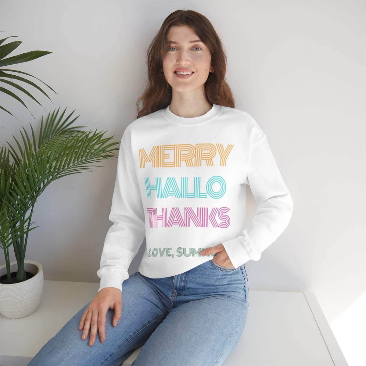 Funny Holiday Sweatshirt, Merry Christmas Halloween, Thanksgiving, Love Summer, Retro Neon Font, Trendy, Vsco Girl, Tumblr Oversized 3 in 1