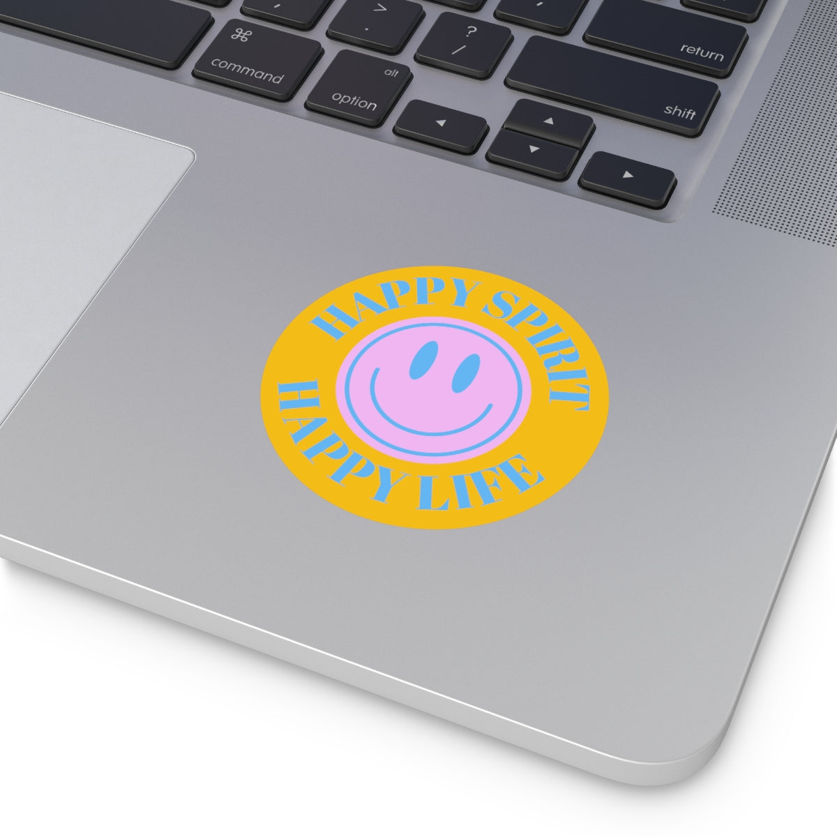 Happy Spirit Happy Life Round Vinyl Stickers, UV Smiley Stickers, Smile Sticker, Tumblr Retro Smile, VSCO Girl, Computer, Skateboard