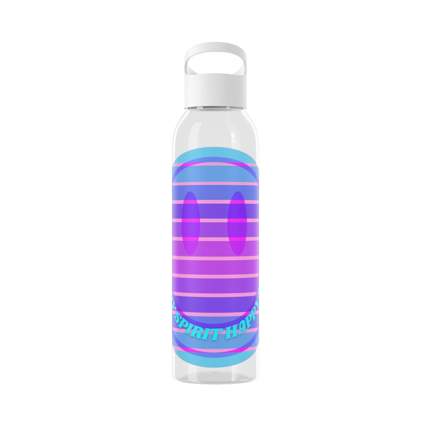 Aesthetic Happy Spirit Happy Life Water Bottle,  Aesthetic Pink, Smile Face, Trendy Tumblr Bottle, Happy Mind Tumbler, BPA Free Smil