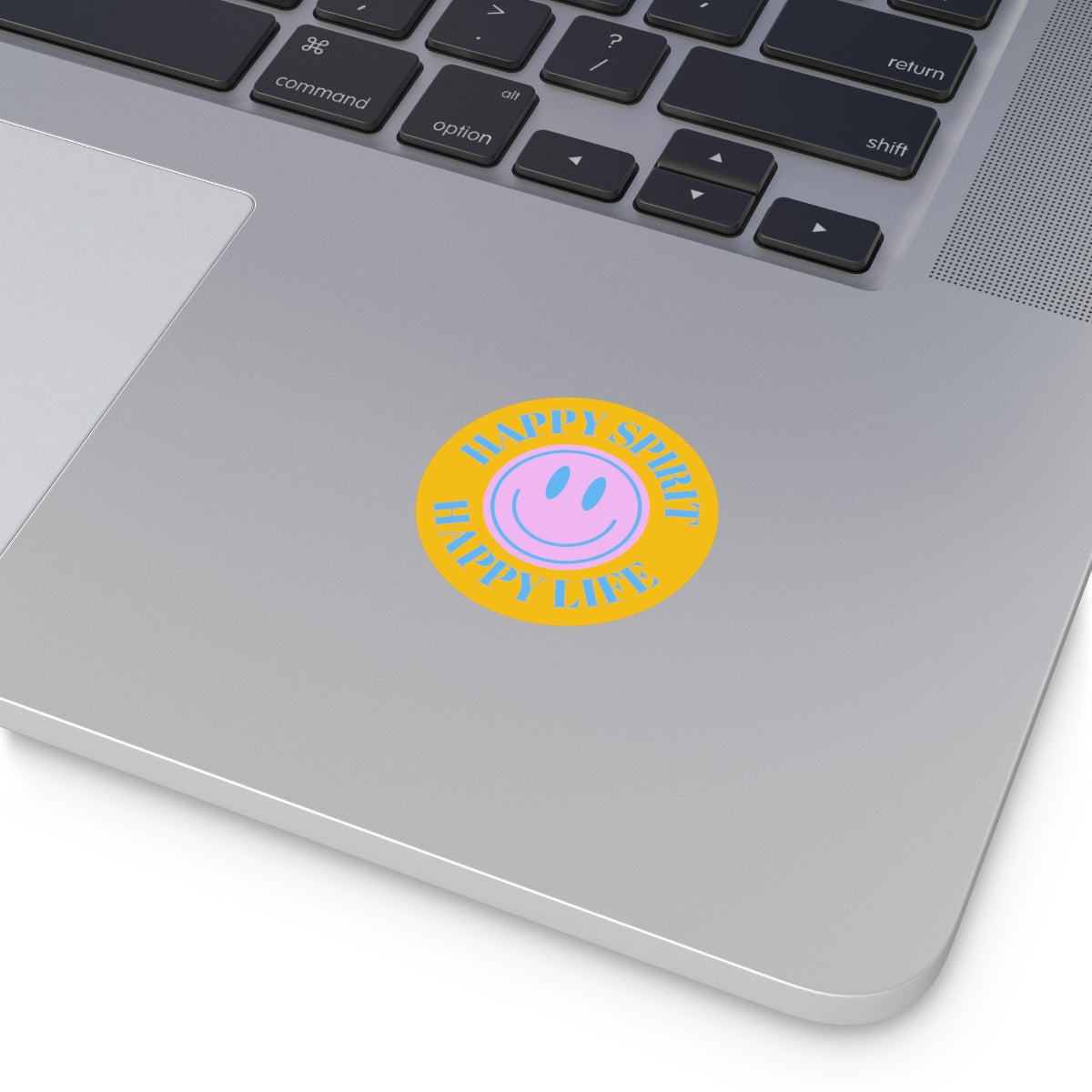 Happy Spirit Happy Life Round Vinyl Stickers, UV Smiley Stickers, Smile Sticker, Tumblr Retro Smile, VSCO Girl, Computer, Skateboard