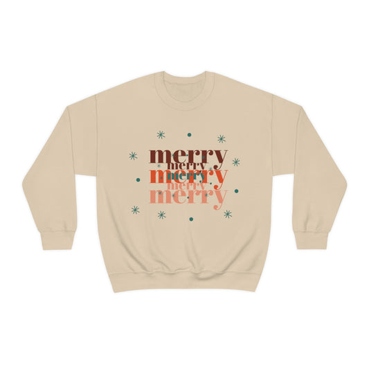 Merry Merry Merry, Christmas, Holiday Sweatshirt, Minimalist Sweatshirt, Oversized VSCO Girl, Tumblr, Unisex Heavy Blend Crewneck