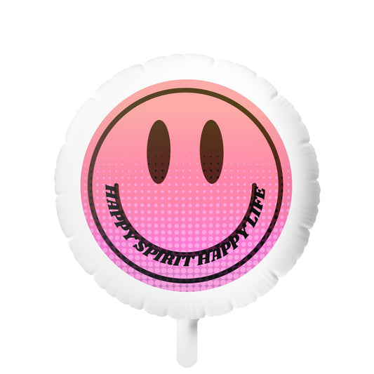 Reinflatable Mylar Balloon, Smile Face Balloon, Happy Spirit Happy Life Balloon, Aesthetic Gift, Pink Balloon, Birthday Party Helium Balloon