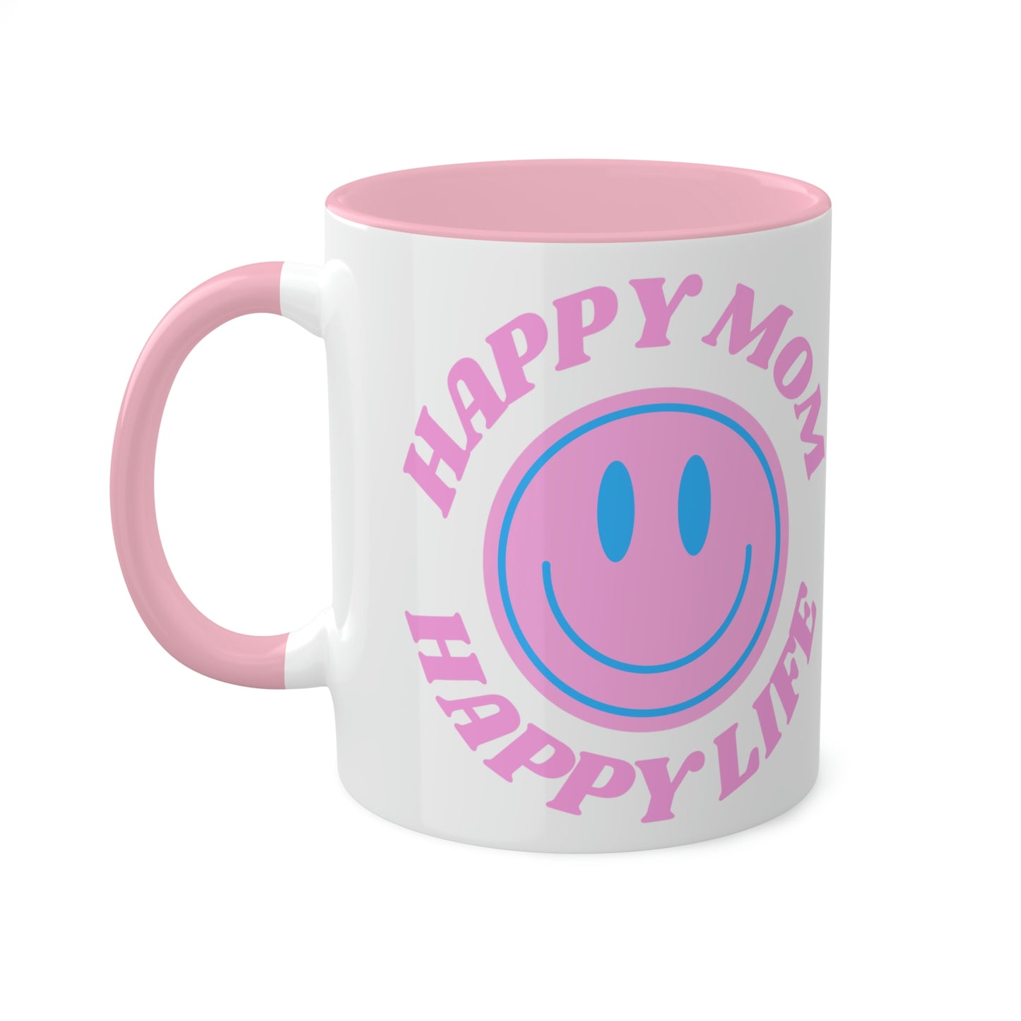 Retro Smile Happy Mom, Happy Life Aesthetic Mug, Mother's Day Mug, Mothers Day Gift, Smile Face Mug, Trendy Coffee Mug, Tumblr Mug, Mom Gift