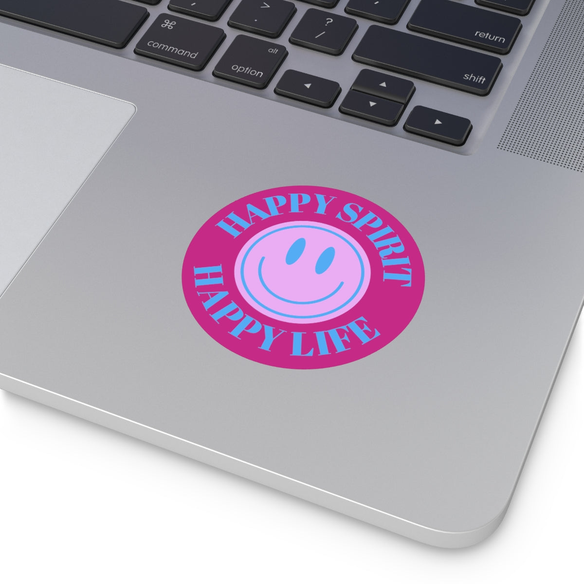 Happy Spirit Happy Life Round Vinyl Stickers, UV Smiley Stickers, Smile Sticker, Tumblr Retro Smile, VSCO Girl, Computer, Skateboard