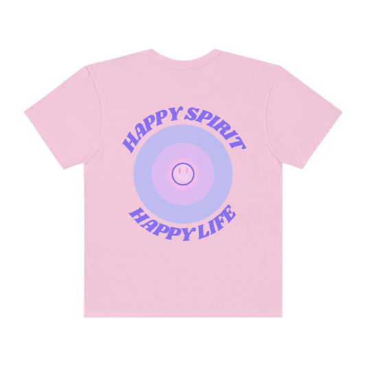 Retro TShirt Happy Spirit Happy Life Happy Mind, Aesthetic Shirt, Graphic Tumblr Tshirt, Trendy Oversized, Vsco girl, Smile Vintage Style