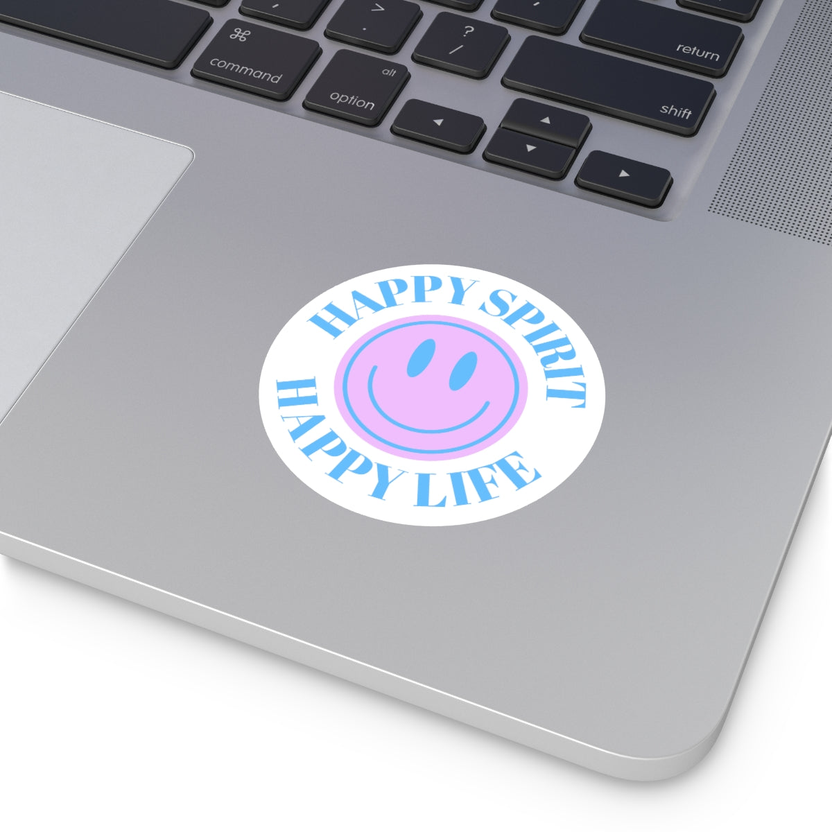 Happy Spirit Happy Life Round Vinyl Stickers, UV Smiley Stickers, Smile Sticker, Tumblr Retro Smile, VSCO Girl, Computer, Skateboard, Bumper