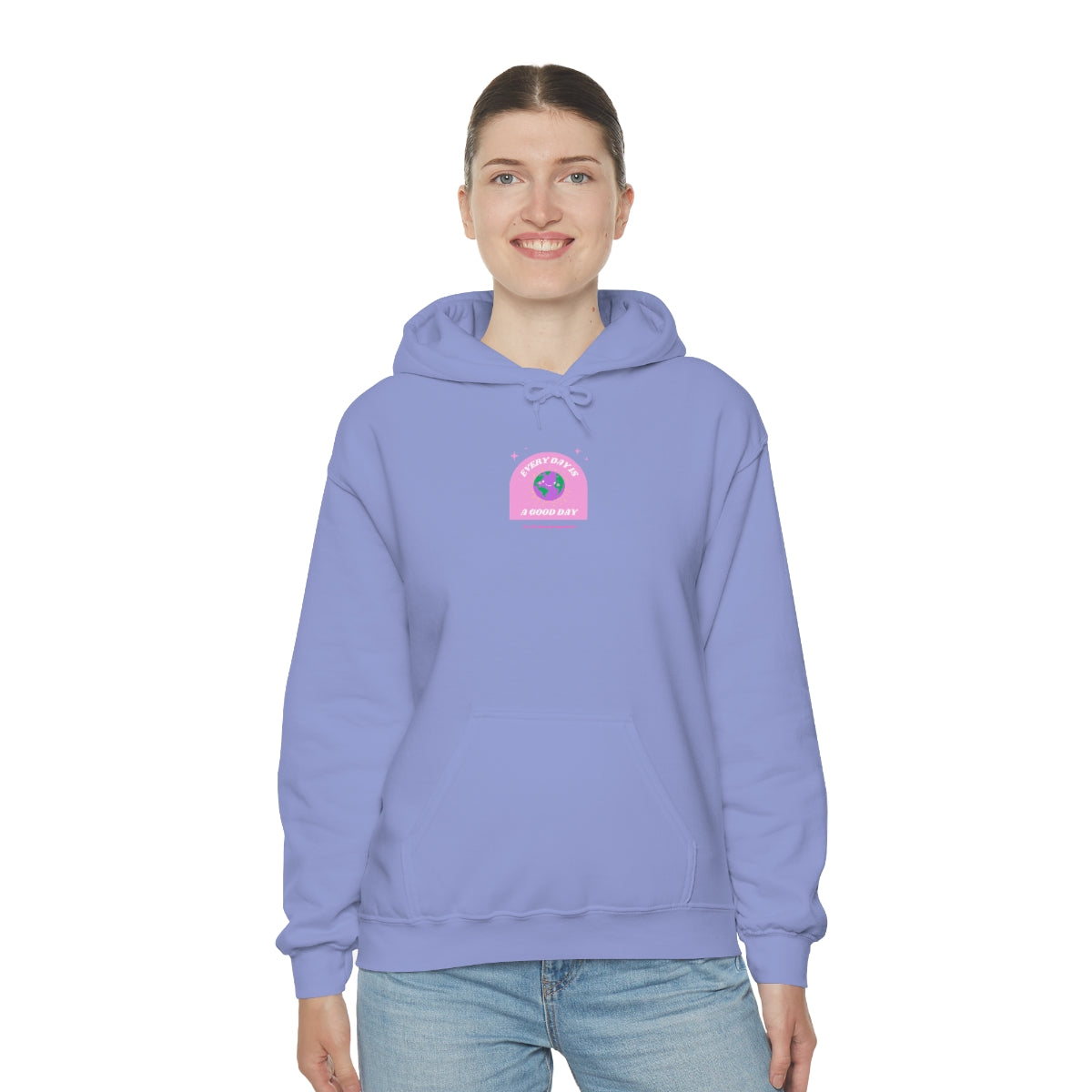 Retro Every Day is a Good Day, Its All About Perspective Earth Pink Purple Back Graphic Hoodie, VSCO Girl Oversized Trendy Tumblr Sweatshirt