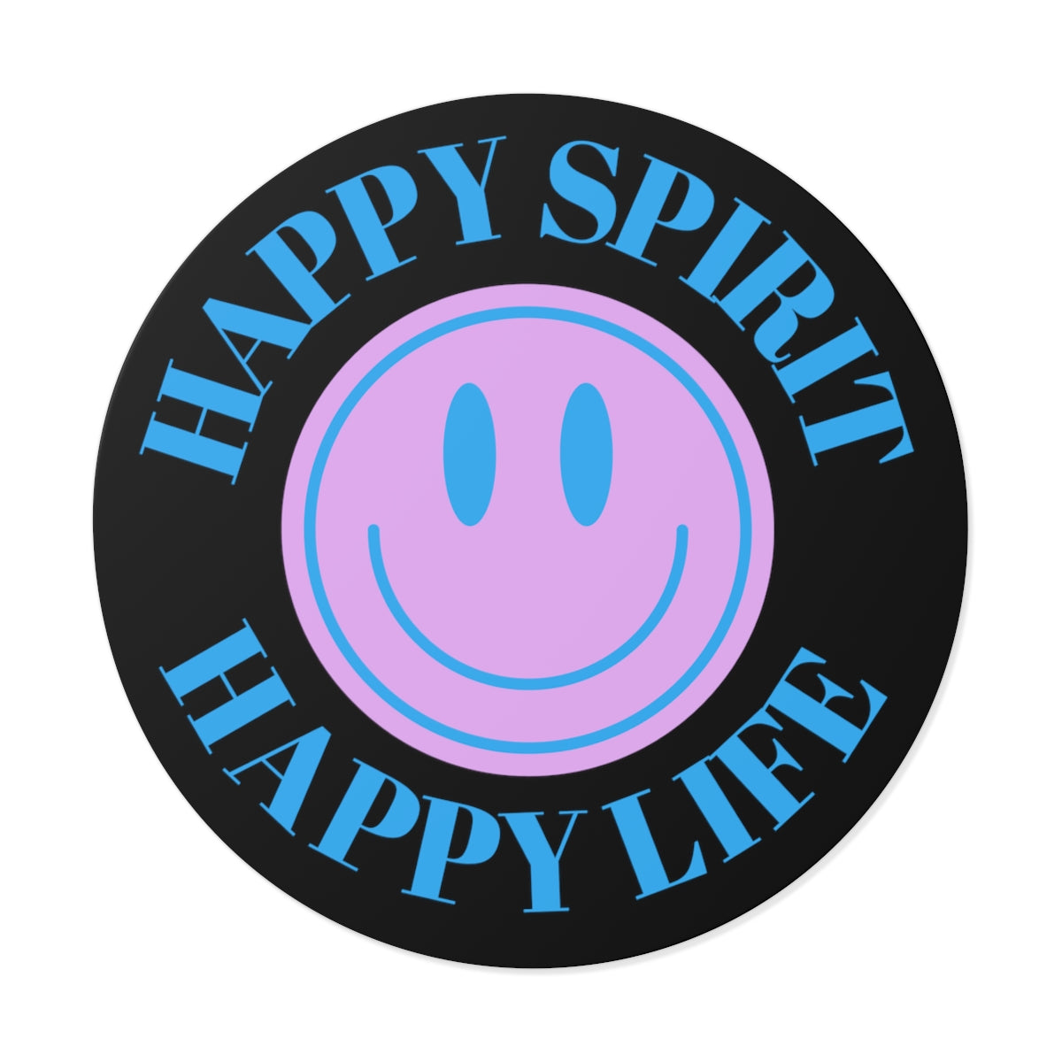 Happy Spirit Happy Life Round Vinyl Stickers, UV Smiley Stickers, Smile Sticker, Tumblr Retro Smile, VSCO Girl, Computer, Skateboard, Bumper