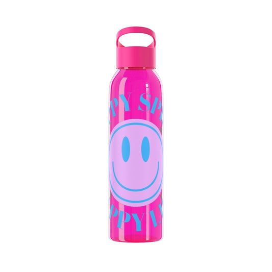 Water Bottle Happy Spirit Happy Life, Aesthetic Pink, Smile Face, Trendy Tumblr Bottle, Tritan Purple Happy Mind Tumbler, BPA Free H