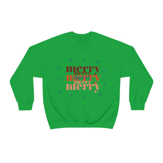 Merry Merry Merry, Christmas, Holiday Sweatshirt, Minimalist Sweatshirt, Oversized VSCO Girl, Tumblr, Unisex Heavy Blend Crewneck