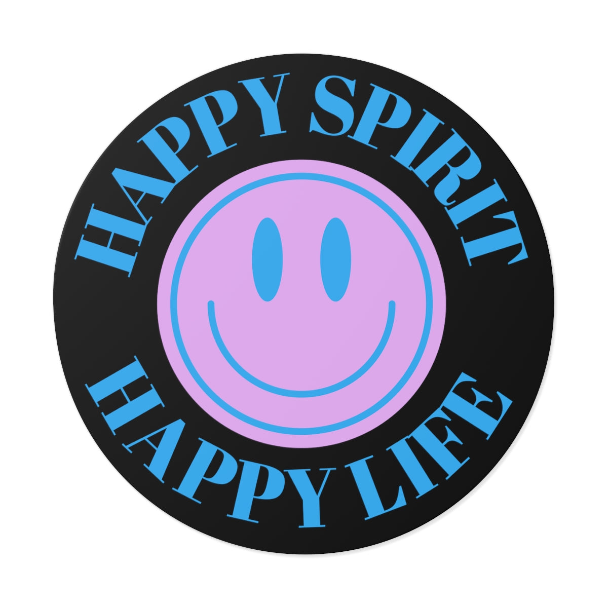 Happy Spirit Happy Life Round Vinyl Stickers, UV Smiley Stickers, Smile Sticker, Tumblr Retro Smile, VSCO Girl, Computer, Skateboard, Bumper