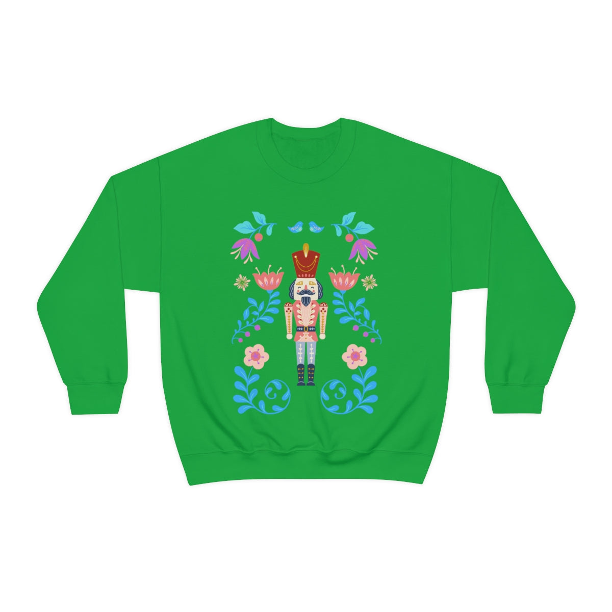Nutcracker Modern Sweatshirt, Blue Nutcracker Sweatshirt, Trendy Christmas Minimalist  Sweatshirt, Xmas Crewneck Bright Color Crewneck